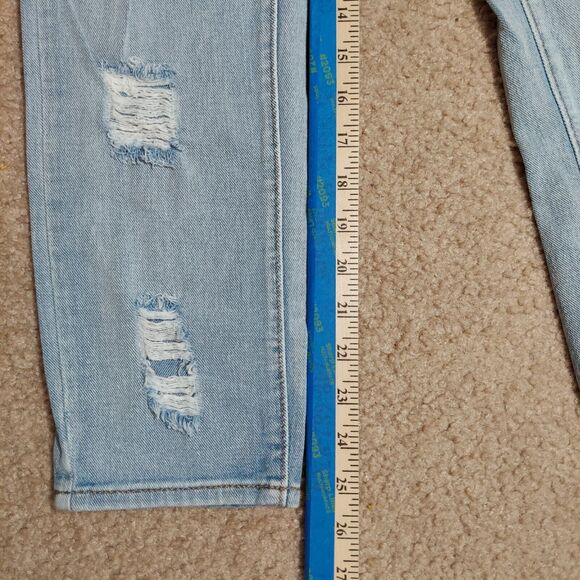 MELVILLE Womens Size 26 Distressed Jeans 30x25 Boyfriend Ankle Frayed Med Wash - Picture 10 of 12